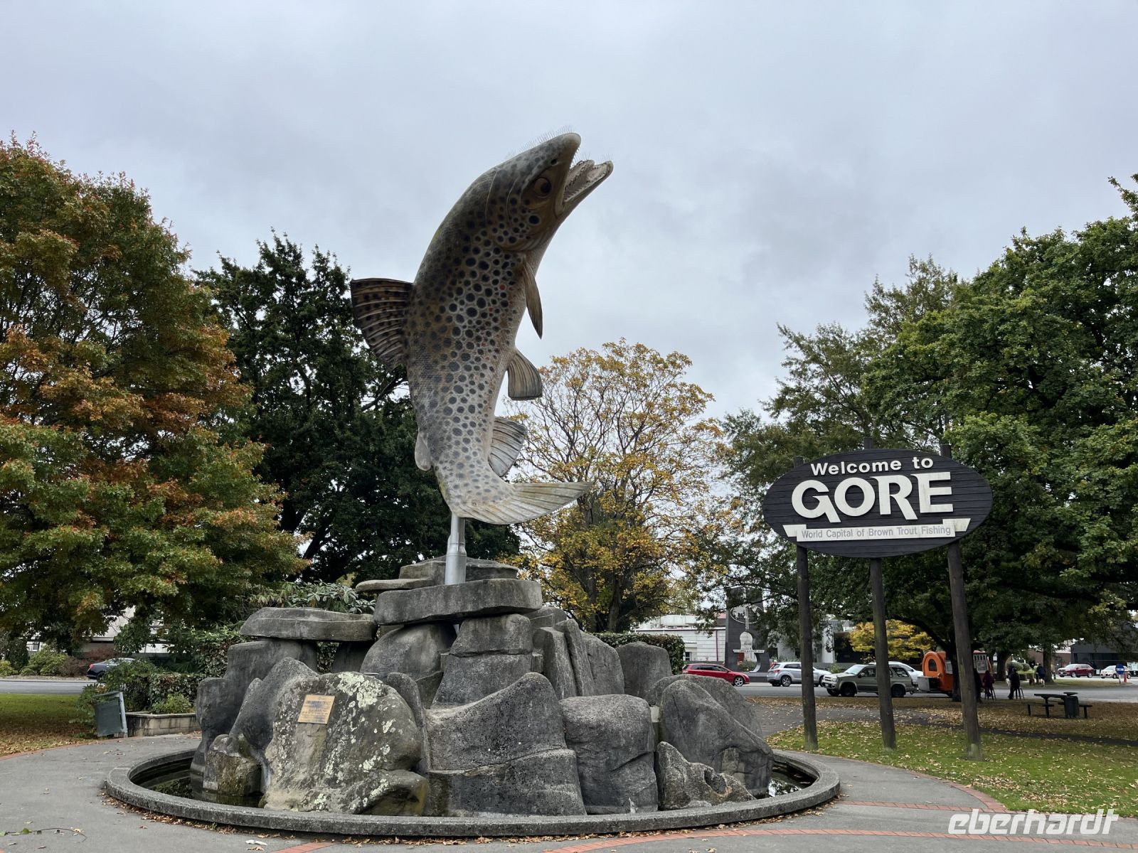 Forellen Statue in Gore