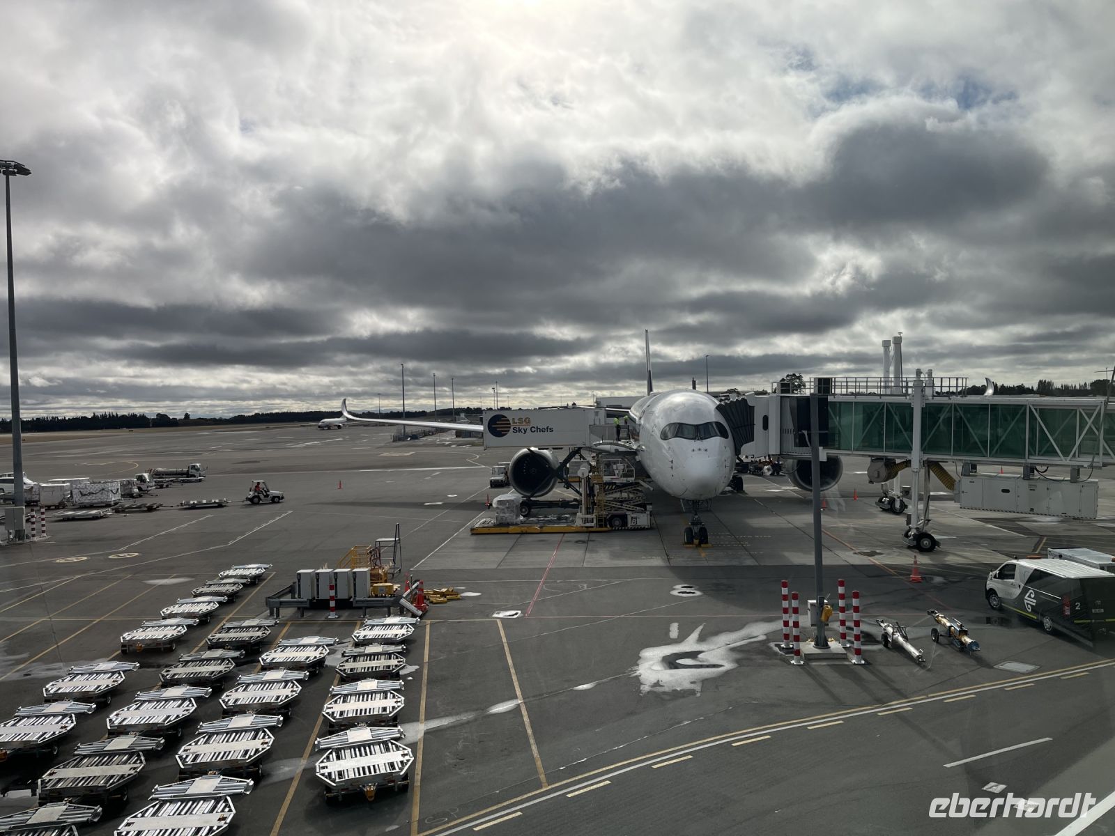 Abflug am Flughafen Christchurch