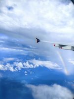 Anflug auf Singapur und Begrüßung mit Regenbogen