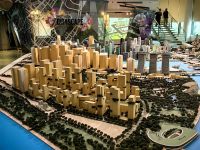 Modell von Singapur, alles in beige ist Zukunftsmusik