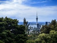 Kulisse von Auckland mit dem Sky Tower