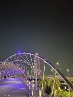Helix Brücke und Singapore Flyer