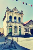 Hochrad in Oamaru, hier gibt es jeden Mai ein Festival des Hochrads