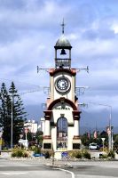 Uhrenturm in Hokitika, Tasmansee, Westseite der Südinsel Neuseelands