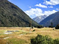 Landschaft beim Arthurs Paß, Zugfahrt nach Christchurch