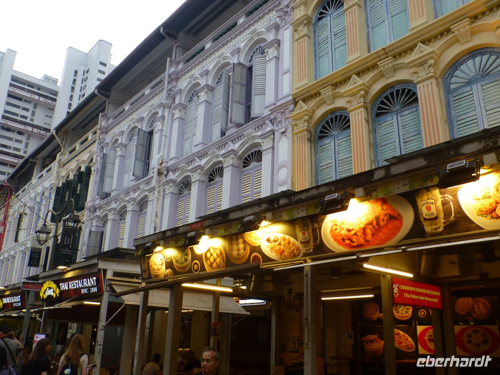 Singapur, China Town mit renovierten Fassaden