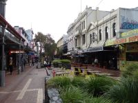 Wellington, Cuba Street, in der unser Hotel liegt.