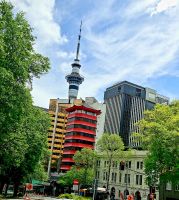 Große Rundreise Neuseeland: Skyline von Auckland. 