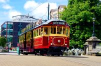 Große Rundreise Neuseeland: Christchurch, Straßenbahn.