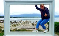 Große Neuseeland Rundreise: Bilderrahmen für kreative Fotos an der Küste von Kaikoura. 