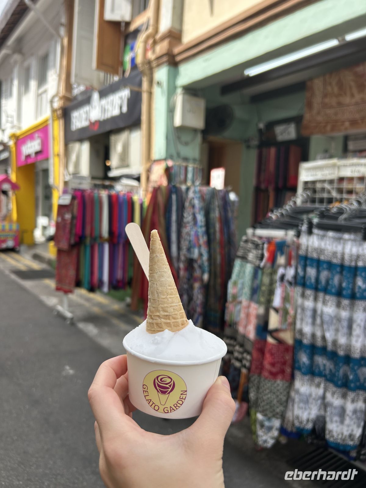 Eispause im arabischen Viertel Singapur