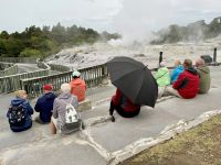 10. Tag: Rotorua bis Tongariro-Nationalpark – Besuch von „Te Puia“ in Rotorua – Warten auf den Geysir
