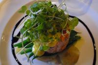 Abendessen in der Tongariro Lodge in Turangi (Lachs)