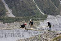 Brückenbau im Hooker Valley