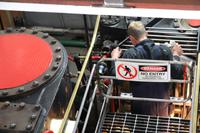 Blick auf die Dampfmaschine