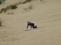 Kristin beim Sandboarden