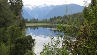 0760 Spaziergang zum Lake Matheson - Spiegelung des Mount Tasman und des Mount Cook im See