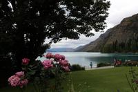 Blick auf den Garten und den Lake Wakatipu