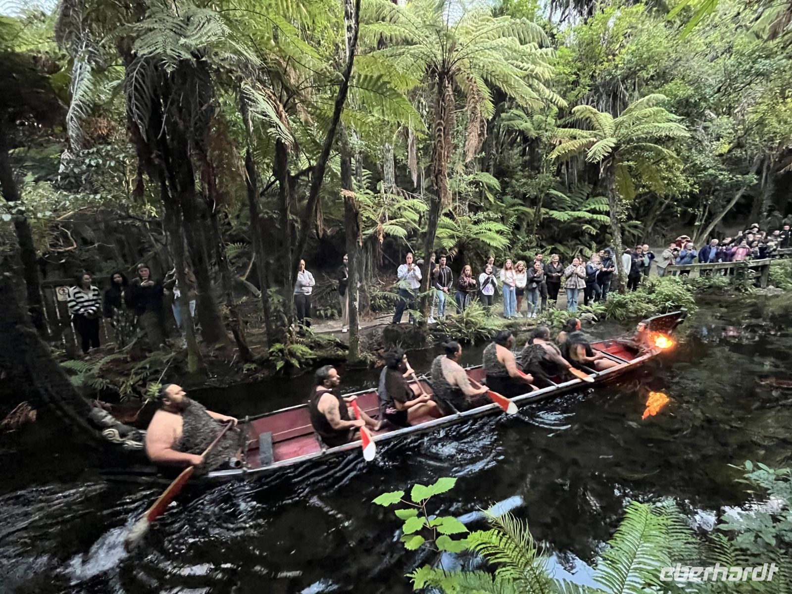 Maori auf ihrem Waka