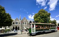 Mit der alten Straßenbahn kann man in Christchurch eine Stadtrundfahrt machen