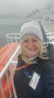 Rundreise Neuseeland - Franzi bei der Fährüberfahrt von Wellington nach Picton