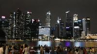 Skyline Singapur bei Nacht