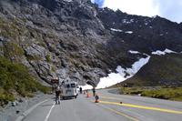 Warten vor dem Homer Tunnel