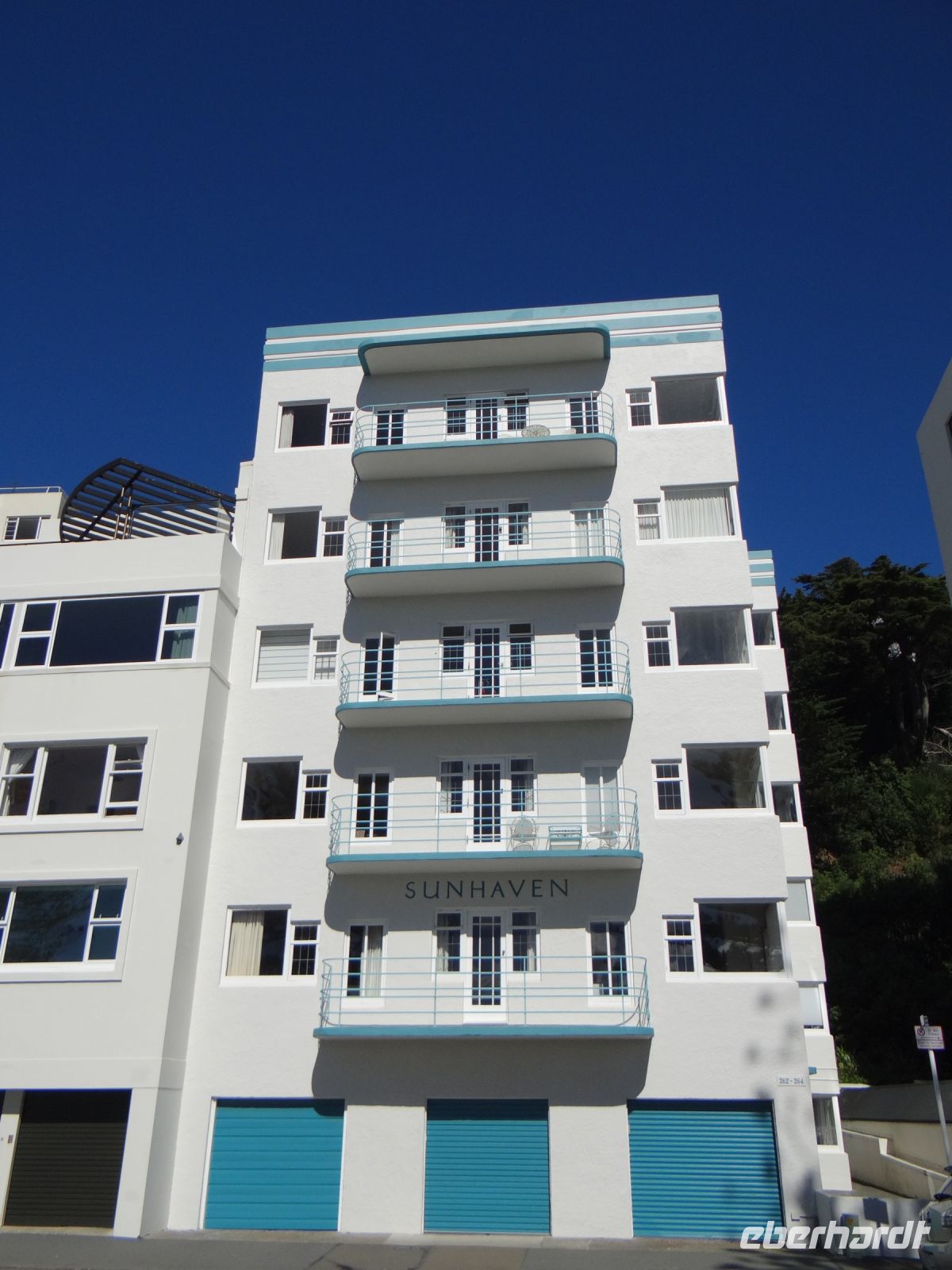 Wellington, Oriental Parade, hier gibt es einige Wohnhäuser in Art Deco.