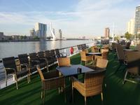 Rotterdam, unser Schiff Rigoletto vor der Erasmusbrücke