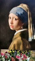 Vermeer Mädchen mit dem Perlenohrring im Keukenhof 