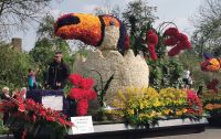 Ein Tukan symbolisiert die niederländische Hotelkette Van der Valk, Blumencorso Lisse