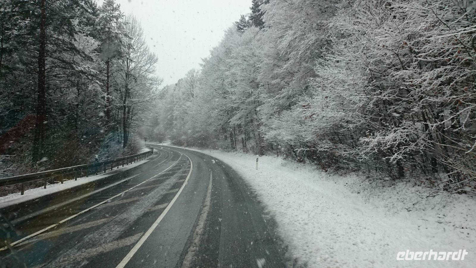 Anfahrt durch thüringer Schnee