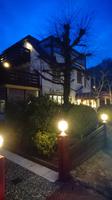 Unser Hotel am späten Abend