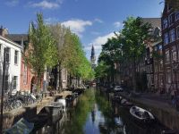 Blick auf die Gracht im Jordaan Viertel, Amsterdam