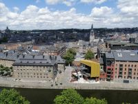 Blick von der Zitadelle von Namur auf die Stadt, Seilbahnstation