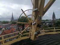 Steuerrad der Getreidemühle de Windhond in Woerden