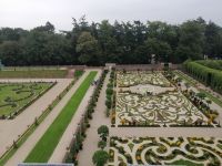 Die Führung durch das Schloß Het Loo: Blick auf den Garten von der Dachterrasse