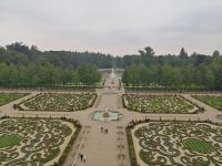 Die Führung durch das Schloß Het Loo: Blick auf den Garten von der Dachterrasse