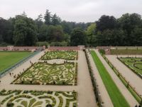Die Führung durch das Schloß Het Loo: Blick auf den Garten von der Dachterrasse