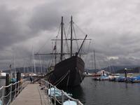Replik der Pinta, die nach der Entdeckung Amerikas in Baiona zuerst wieder auf Land traf.