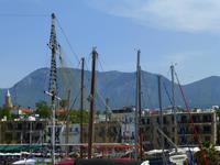 Blick von Hafen Kyrenias auf das Kyreniagebirge