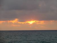 Sonnenuntergang am Hotel 