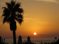 Sonnenuntergang am Hotel 