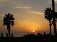 Sonnenuntergang am Hotel 