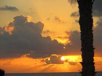 Sonnenuntergang am Hotel 