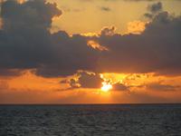 Sonnenuntergang am Hotel 