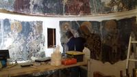 Restauration in der Kirche von Pelendri
