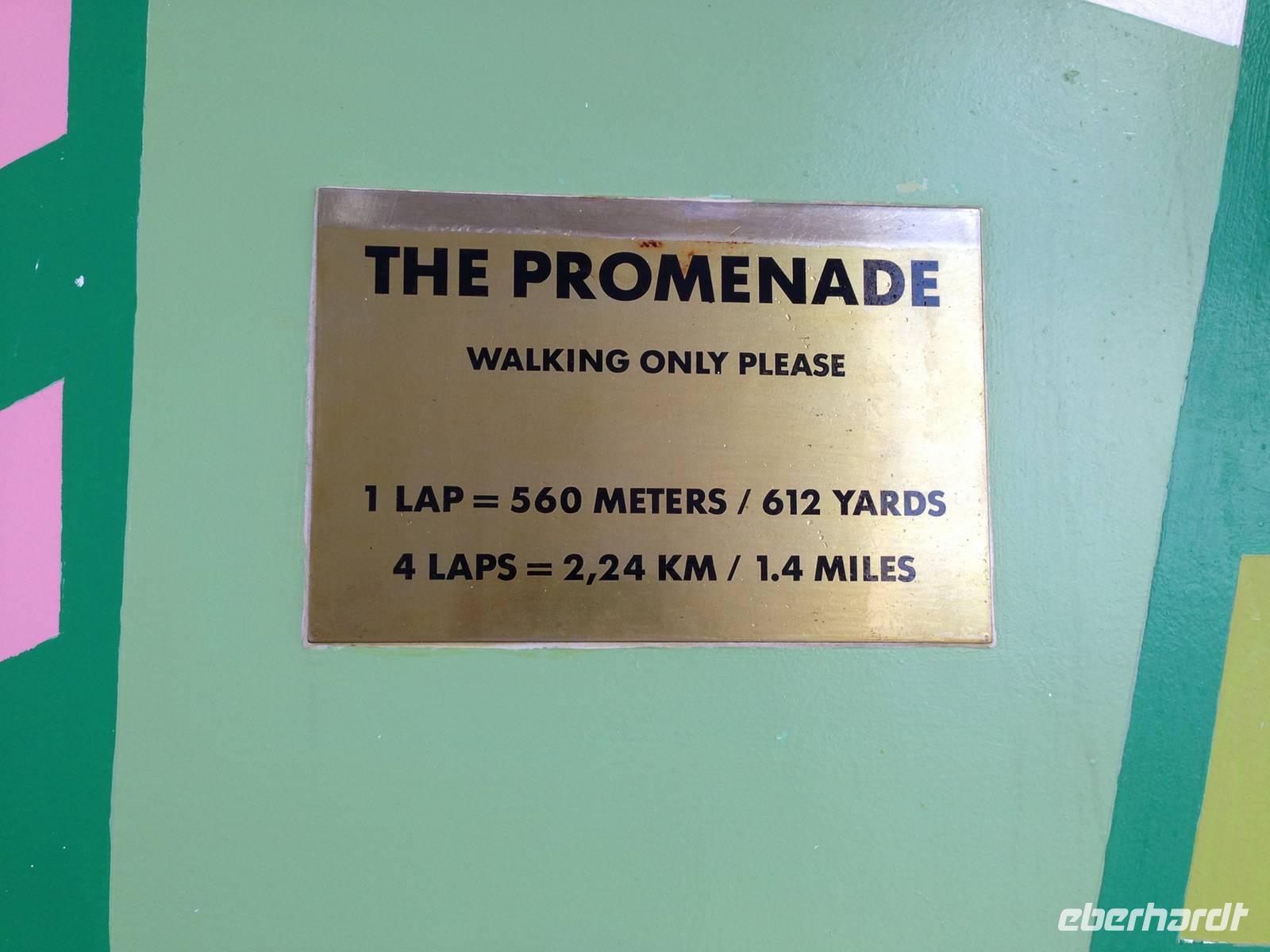 Laufstrecke Deck 7 auf dem Schiff