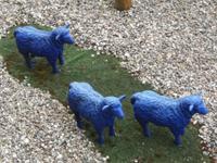 Schafe auf dem Dach des Hotels in Husum