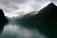 263 Blick über den Oldevatnet zum Jostedalsbreen